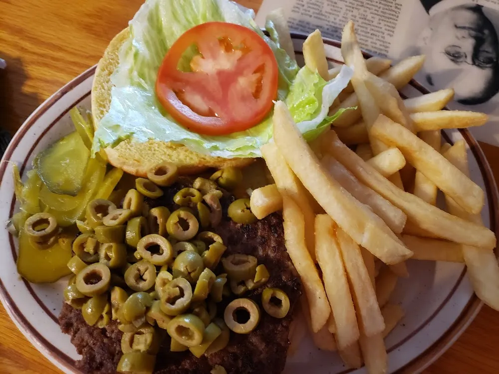 Olive Burger and Fries